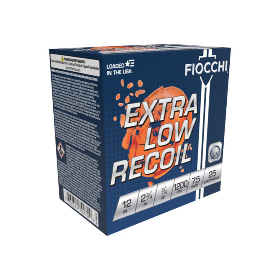 Fiocchi 12 Gauge 1278OZ75 Exacta Target Low Recoil Trainer 2.75" 7/8oz 7.5 Shot