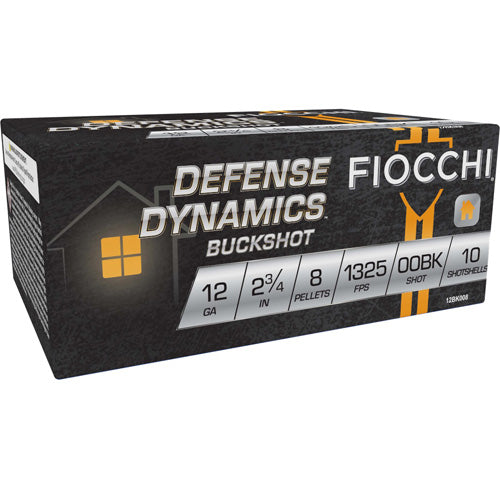 Fiocchi 12 Gauge 12BK008 Defense Dynamics Buckshot 2.75" 00 Buck Shot