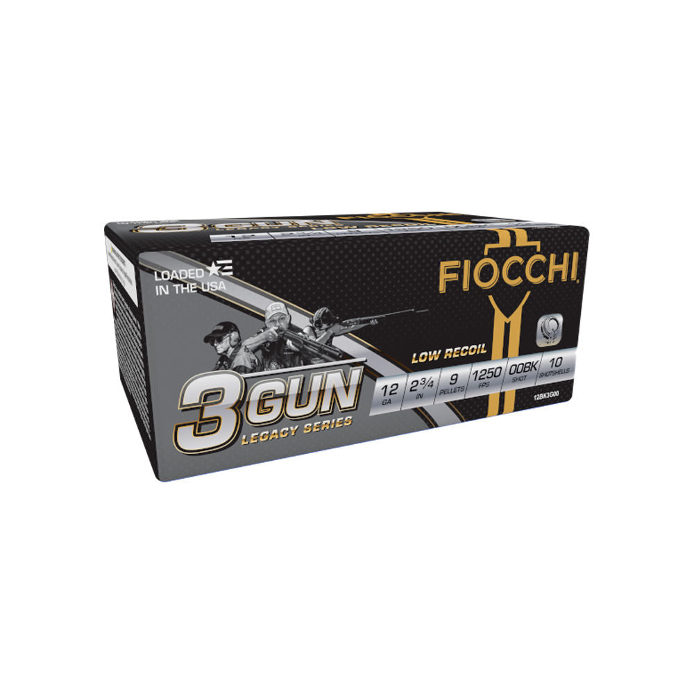 Fiocchi 12 Gauge 12BK3G00 3-Gun Match Legacy Series 2.75" 00 Buck Shot