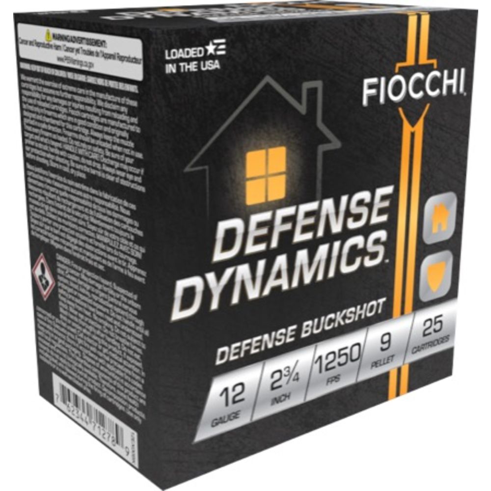 Fiocchi 12 Gauge 12EX9P Defense Dynamics Defense Buckshot 2.75"