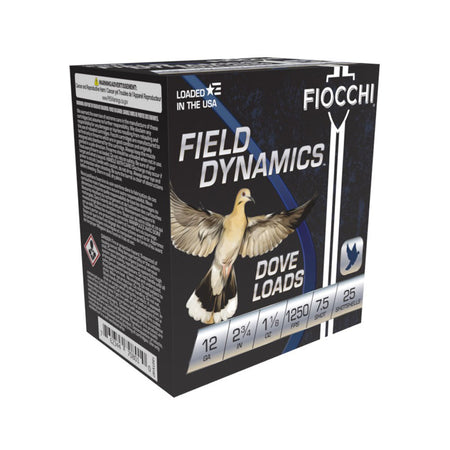 Fiocchi 12 Gauge 12GTX187 Field Dynamics Dove & Quail 2.75" 1-1/8oz 7.5 Shot