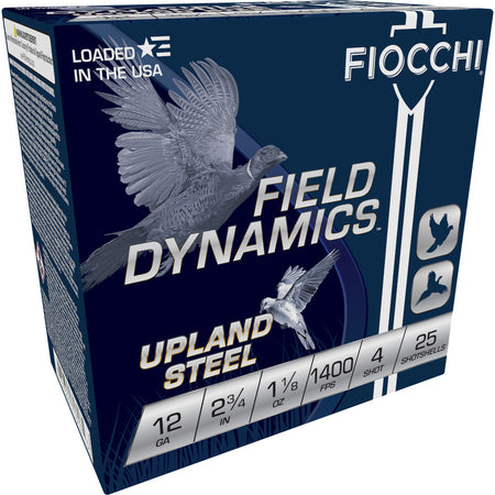 Fiocchi 12 Gauge 12HVST4 Field Dynamics Upland Steel 2.75" 1-1/8oz 4 Shot
