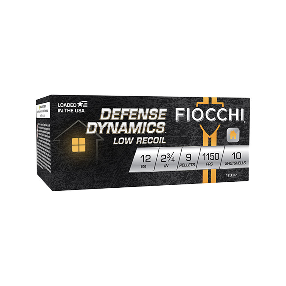 Fiocchi 12 Gauge 12LE9P Defense Dynamics Low Recoil 2.75" 1 Buck Shot