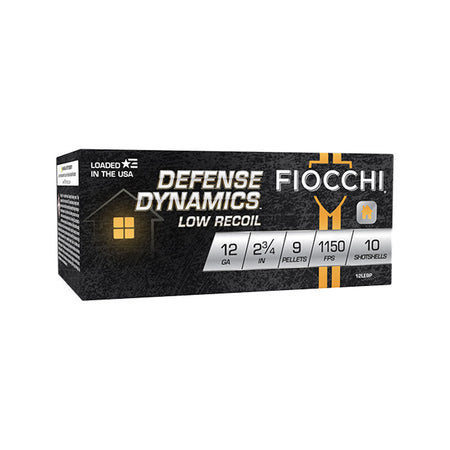 Fiocchi 12 Gauge 12LE9P Defense Dynamics Low Recoil 2.75" 1 Buck Shot