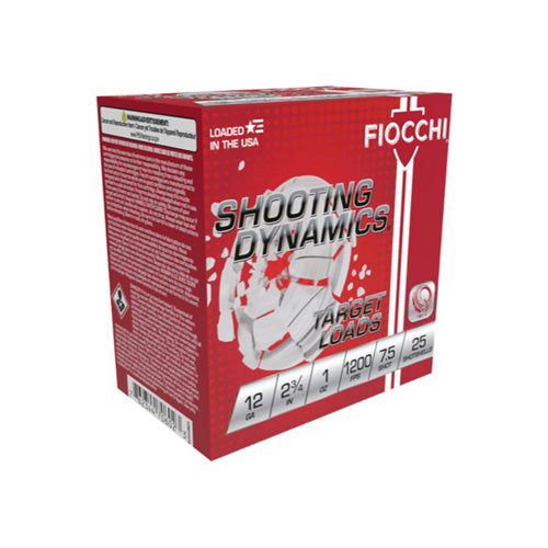 Fiocchi 12 Gauge 12SD1H75 Shooting Dynamics Target 2.75" 1oz 7.5 Shot