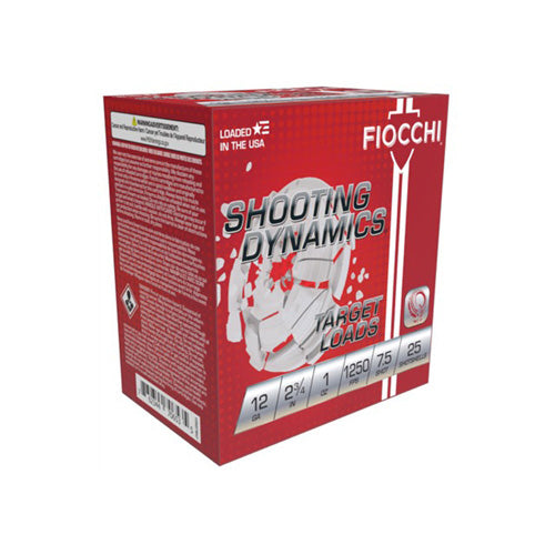Fiocchi 12 Gauge 12SD1X75 Shooting Dynamics 762344711355 2.75" 1oz 7.5 Shot