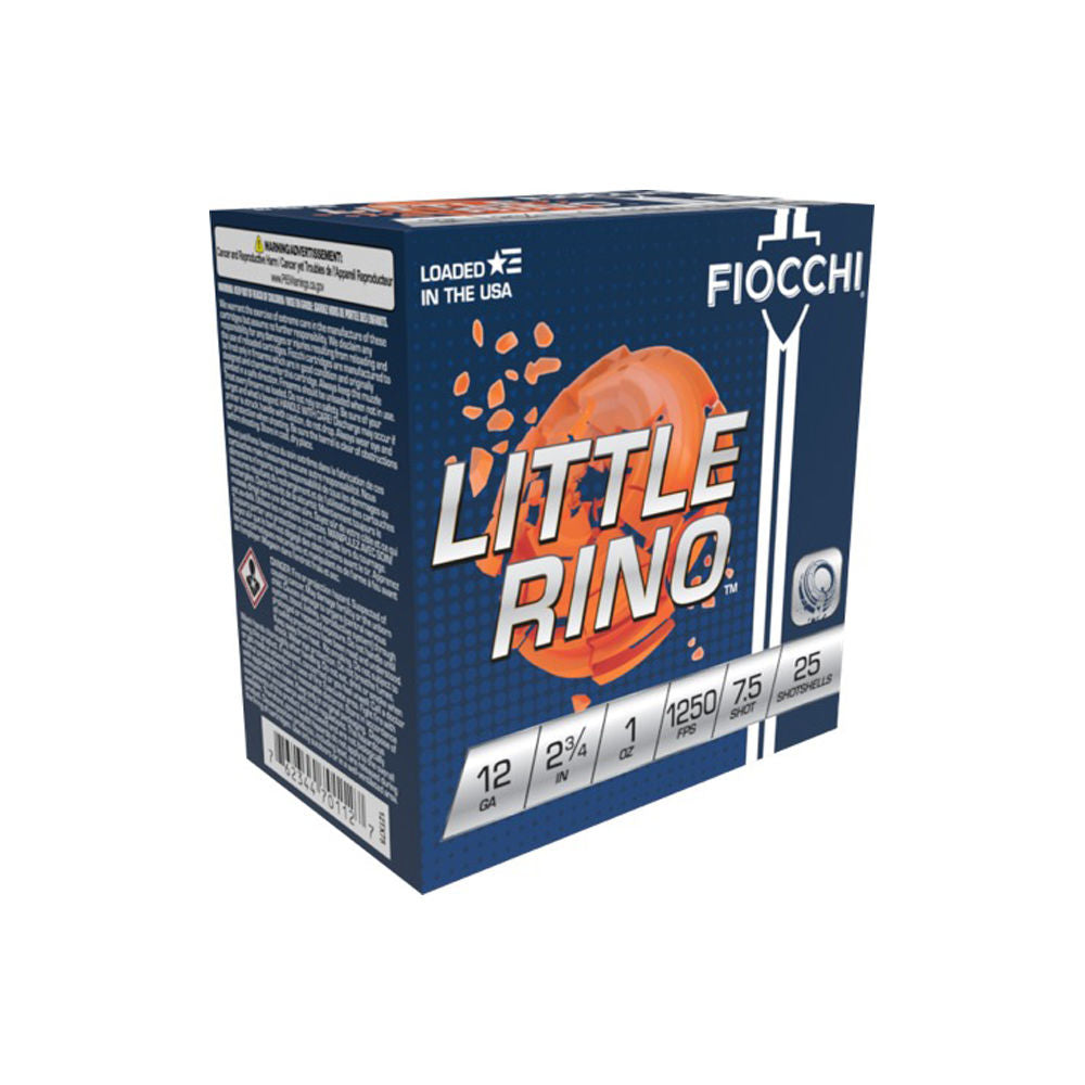 Fiocchi 12 Gauge 12TX75 Exacta Target Little Rino 2.75" 1oz 7.5 Shot