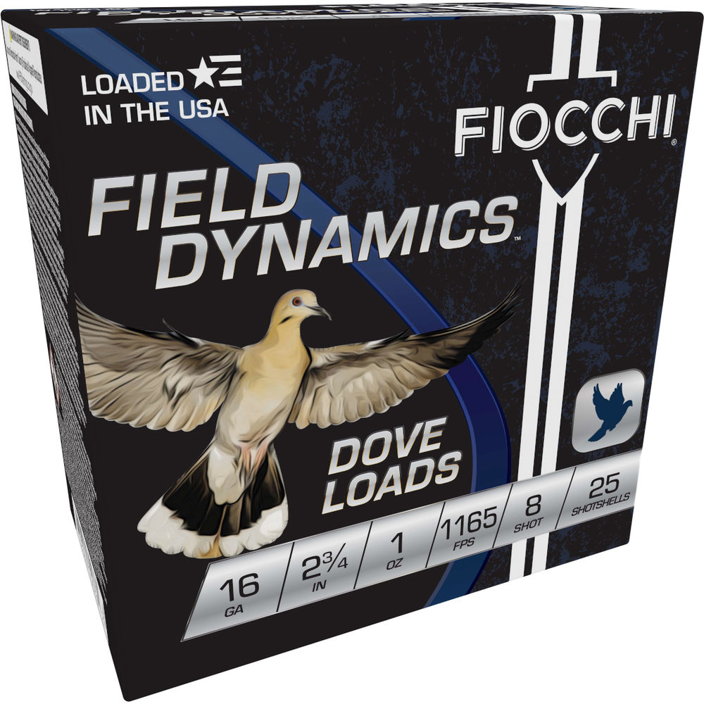 Fiocchi 16 Gauge 16GT8 Field Dynamics Dove & Quail 2.75" 1oz 8 Shot