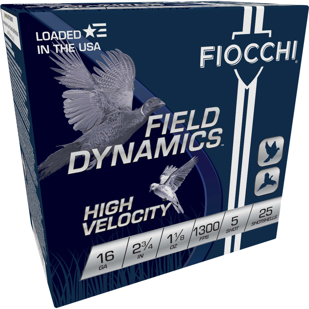 Fiocchi 16 Gauge 16HV5 Field Dynamics High Velocity 2.75" 1-1/8oz 5 Shot