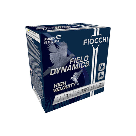 Fiocchi 16 Gauge 16HV75 Field Dynamics High Velocity 2.75" 1-1/8oz 7.5 Shot