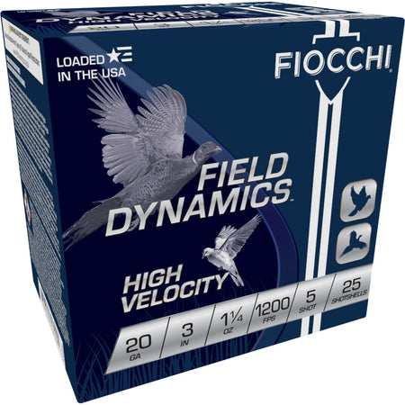 Fiocchi 20 Gauge 203HV5 Field Dynamics High Velocity 3" 1-1/4oz 5 Shot