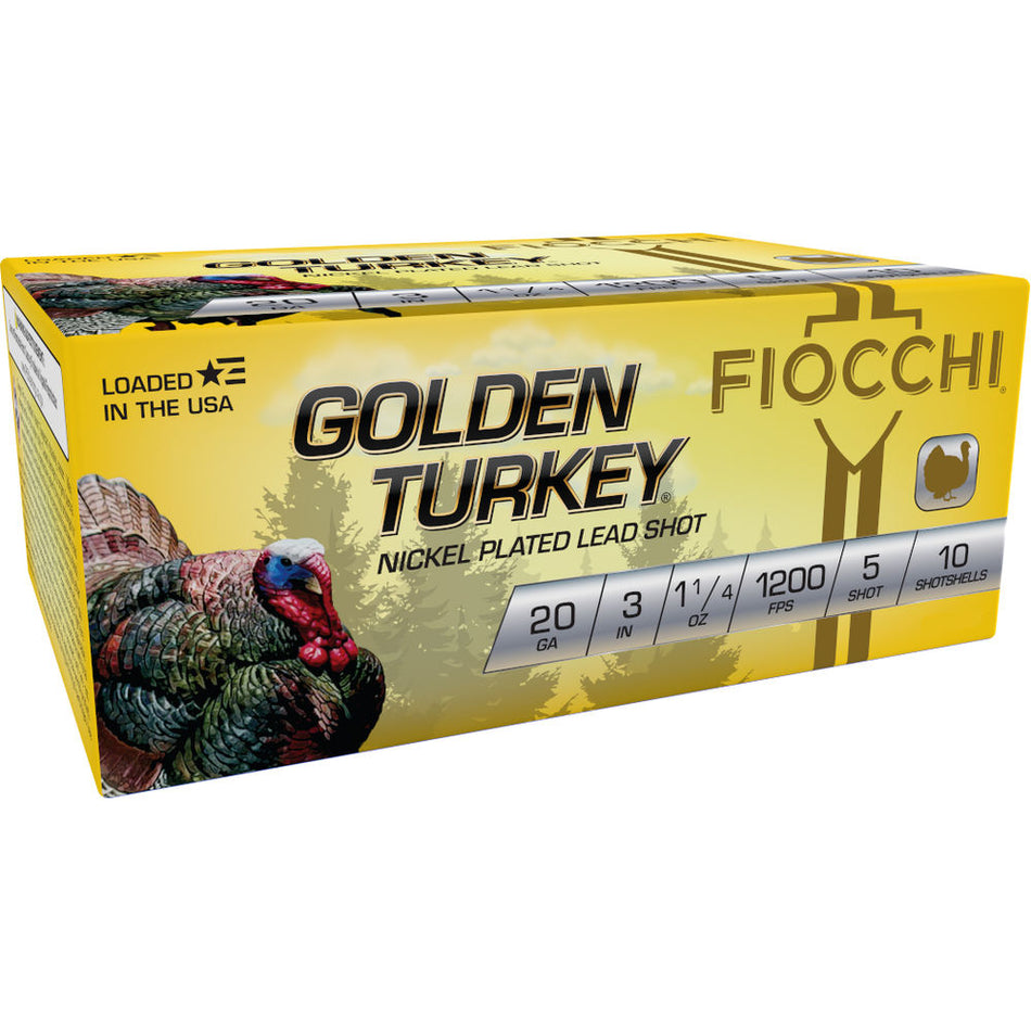 Fiocchi 20 Gauge 203TRKC5 Golden Turkey Hunting 3" 1-1/4oz 5 Shot