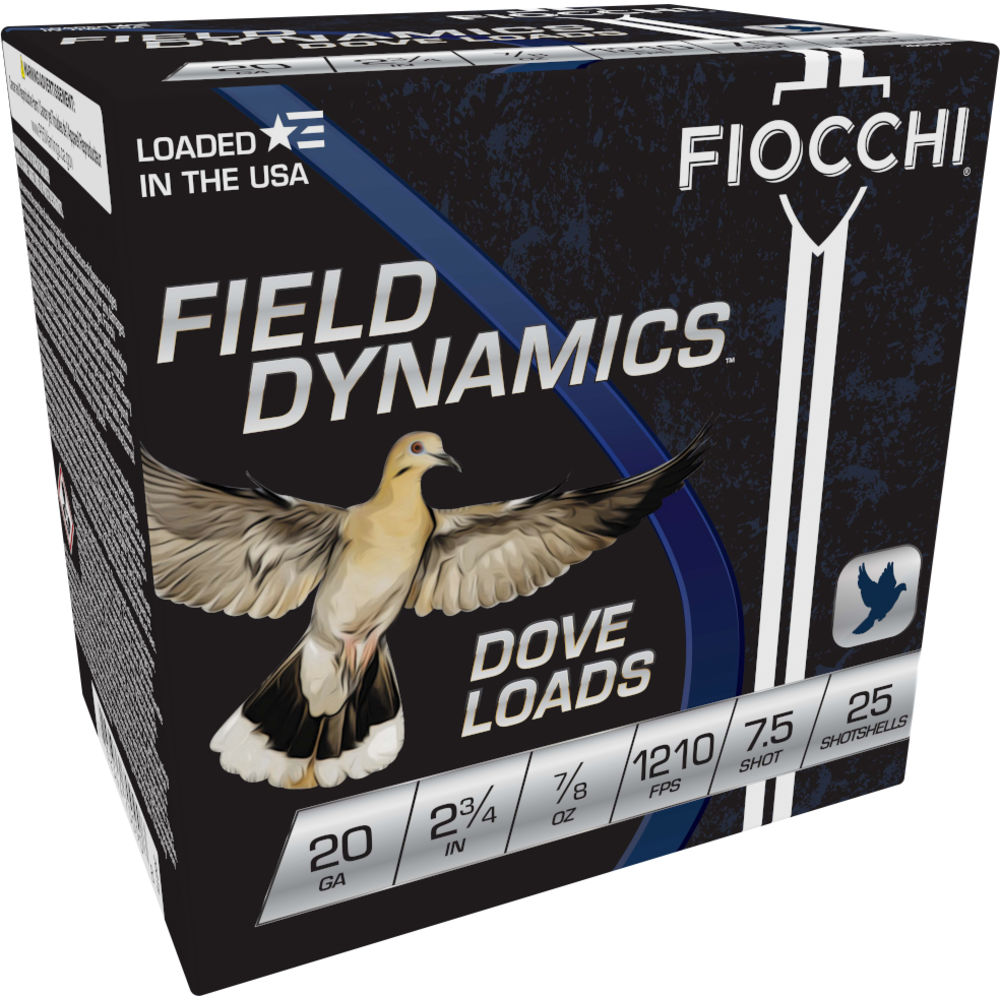 Fiocchi 20 Gauge 20GT75 Field Dynamics Dove & Quail 2.75" 7/8oz 7.5 Shot