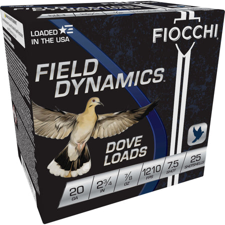 Fiocchi 20 Gauge 20GT75 Field Dynamics Dove & Quail 2.75" 7/8oz 7.5 Shot