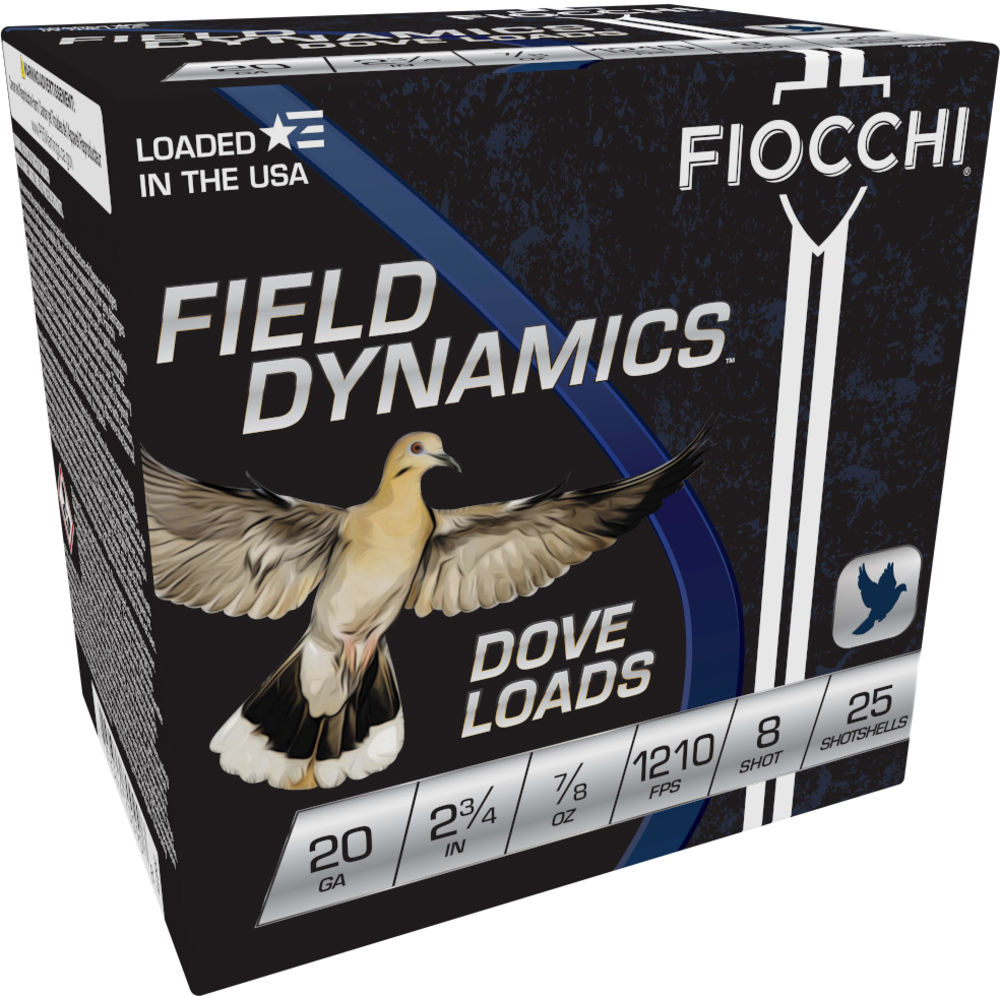 Fiocchi 20 Gauge 20GT8 Field Dynamics Dove & Quail 2.75" 7/8oz 8 Shot