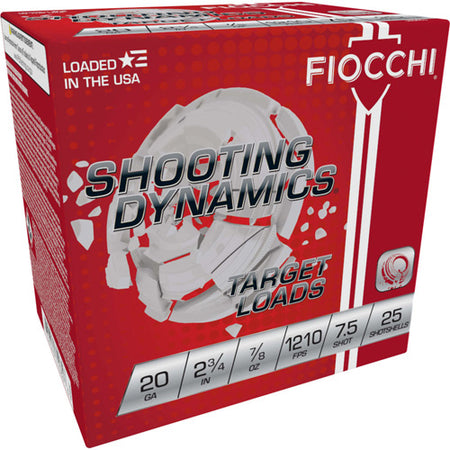 Fiocchi 20 Gauge 20SD75 Shooting Dynamics Target 2.75" 7/8oz 7.5 Shot