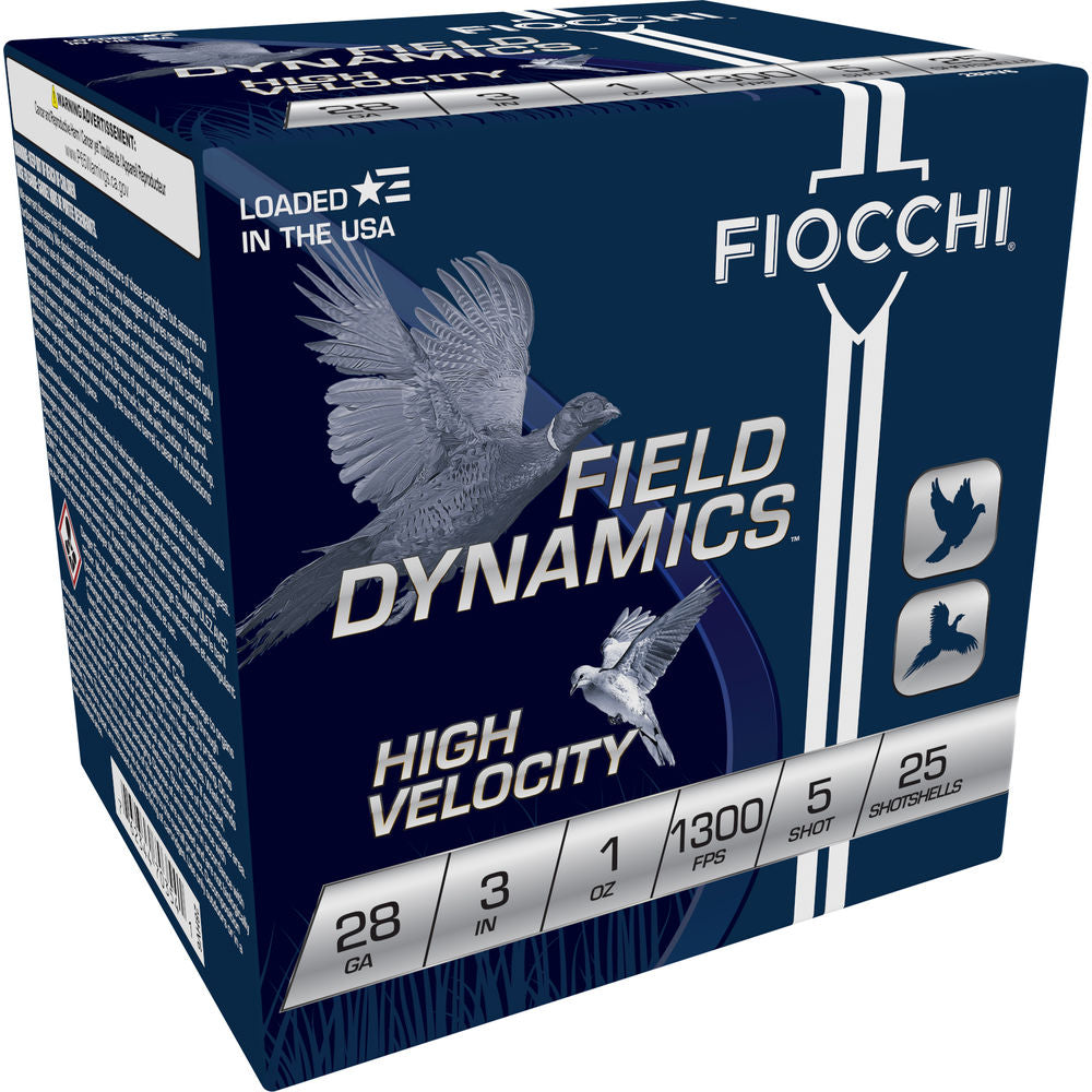 Fiocchi 28 Gauge 283HV5 Field Dynamics High Velocity 3" 1oz 5 Shot