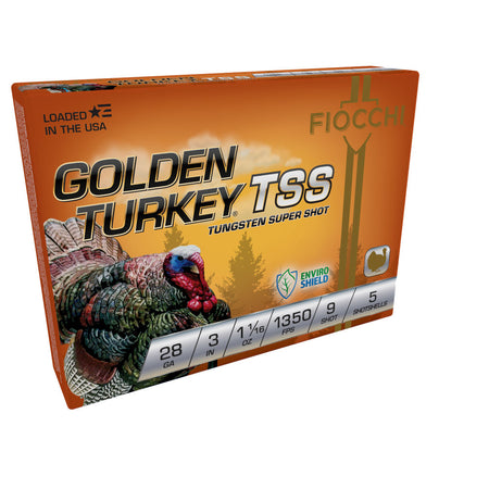 Fiocchi 28 Gauge Shotgun Shells Golden Turkey TSS #9 1-1/16 oz 3 in