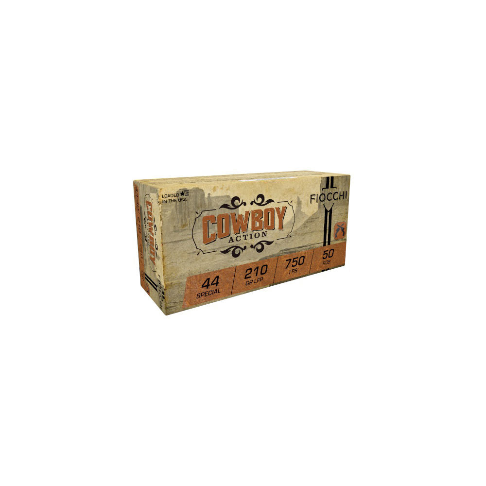Fiocchi .44 S&W Special Handgun Ammo Cowboy Action Lead Flat Point Solid 210 grain 