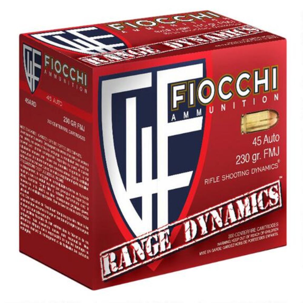 Fiocchi .45 ACP/Auto Handgun Ammo Range Dynamics Range Pack Full Metal Jacket FMJ 230 grain 