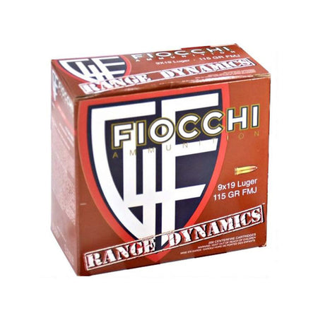 Fiocchi 9mm Luger / Parabellum Handgun Ammo Range Dynamics Range Pack Full Metal Jacket FMJ 115 grain 