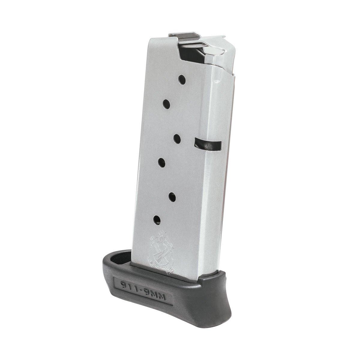 Springfield Armory 911 Pistol Magazine 9mm 7rd Stainless Steel Pinky Extension