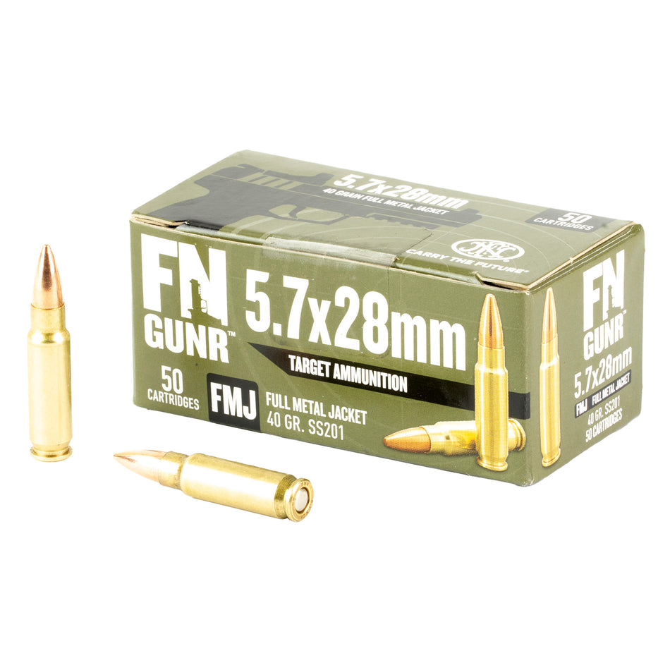 FN 5.7x28mm FN 10700032 Gunner Target Full Metal Jacket FMJ 40 Grain