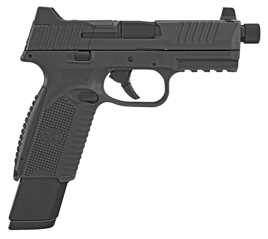 FN 509T 9mm Luger Pistol, Matte Black, Optic Ready, Threaded Barrel, 24-Round