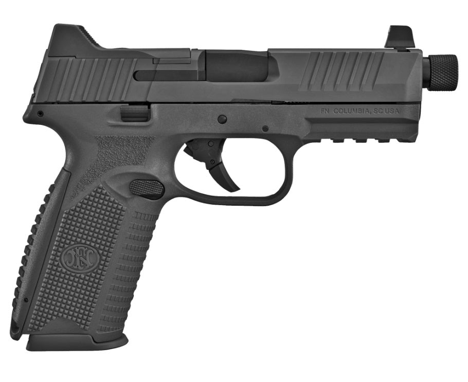 FN 509T 9mm Luger Pistol, Matte Black, Optic Ready, Threaded Barrel, 10-Round