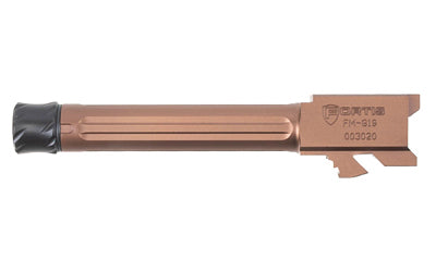 Fortis Match Grade Glock 19 Gen 1-5/19X Threaded Fluted Barrel 9MM 4" TiCN Copper FM-G19-TB-CPPR