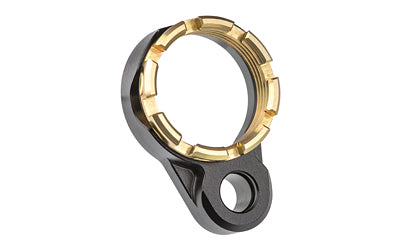 Fortis LE-BLK-K1-GOLD AR-15 K1 System Tapered Castle Nut and End Plate, QD Socket, 7075-T6 Aluminum, Gold