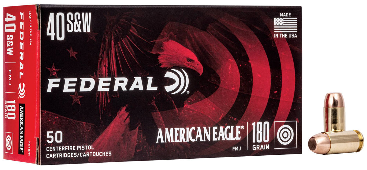 American Eagle .40 S&W AE40R1 029465092542 Full Metal Jacket FMJ 180 Grain