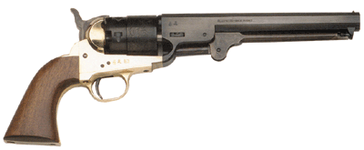 Traditions 1851 Navy .36 Caliber Black Powder Percussion Revolver Brass Frame Blued Barrel Walnut Grip