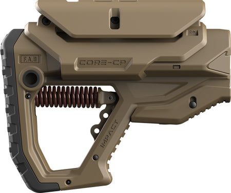 F.A.B. Defense FDE AR-15 Impact Recoil Reduction Buttstock with Cheek Rest