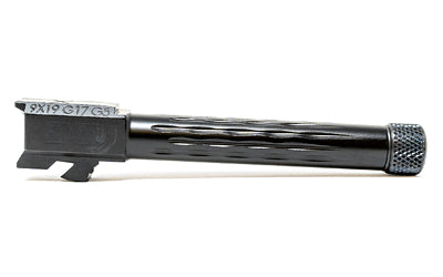 Faxon Match Series 9MM Flame Fluted Glock 17 Gen 5 Barrel, 1:10 Twist, Threaded 1/2x28, Black Nitride GB910N175LGQ-T