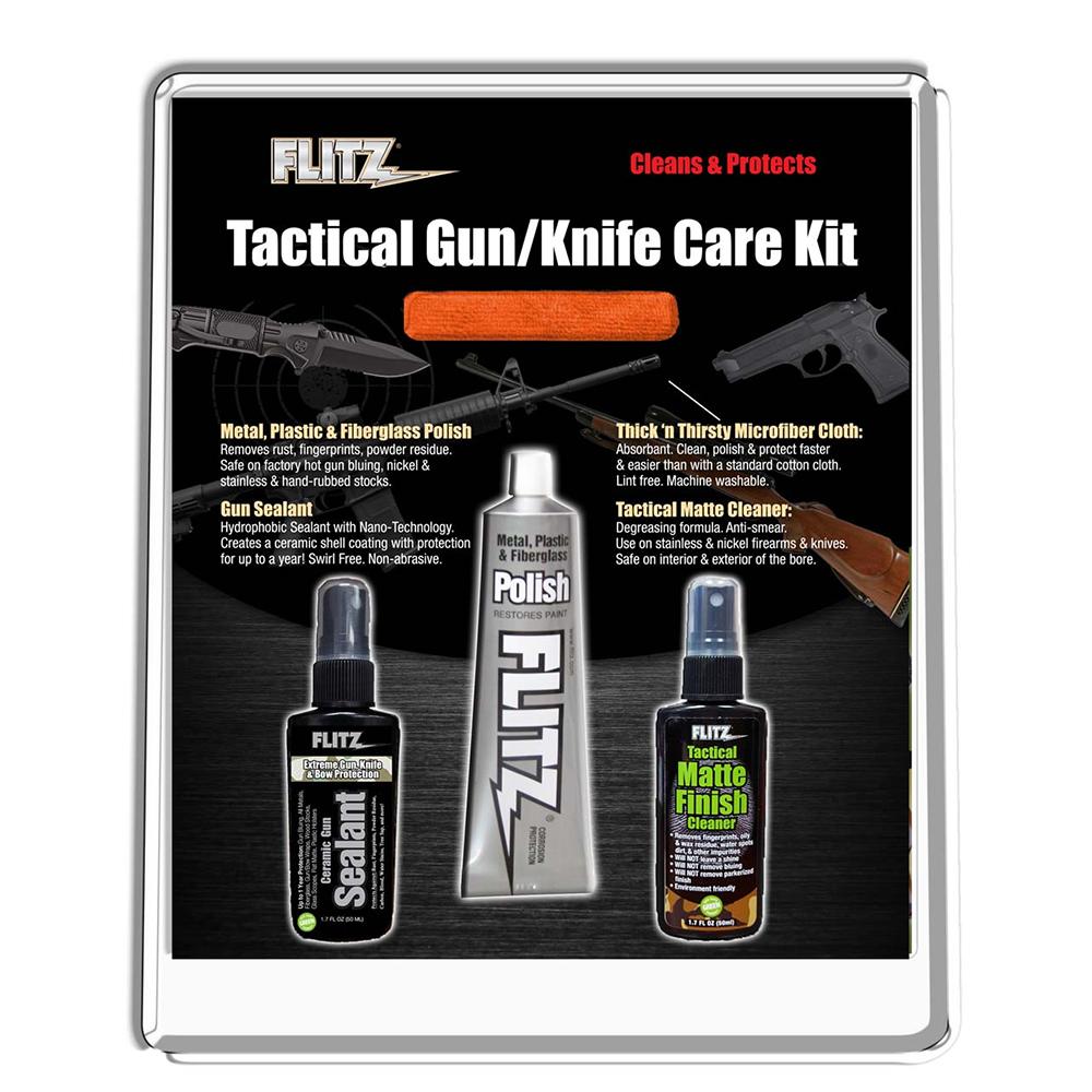 Flitz Tactical Gun and Knife Cleaning Care Kit Clamshell
