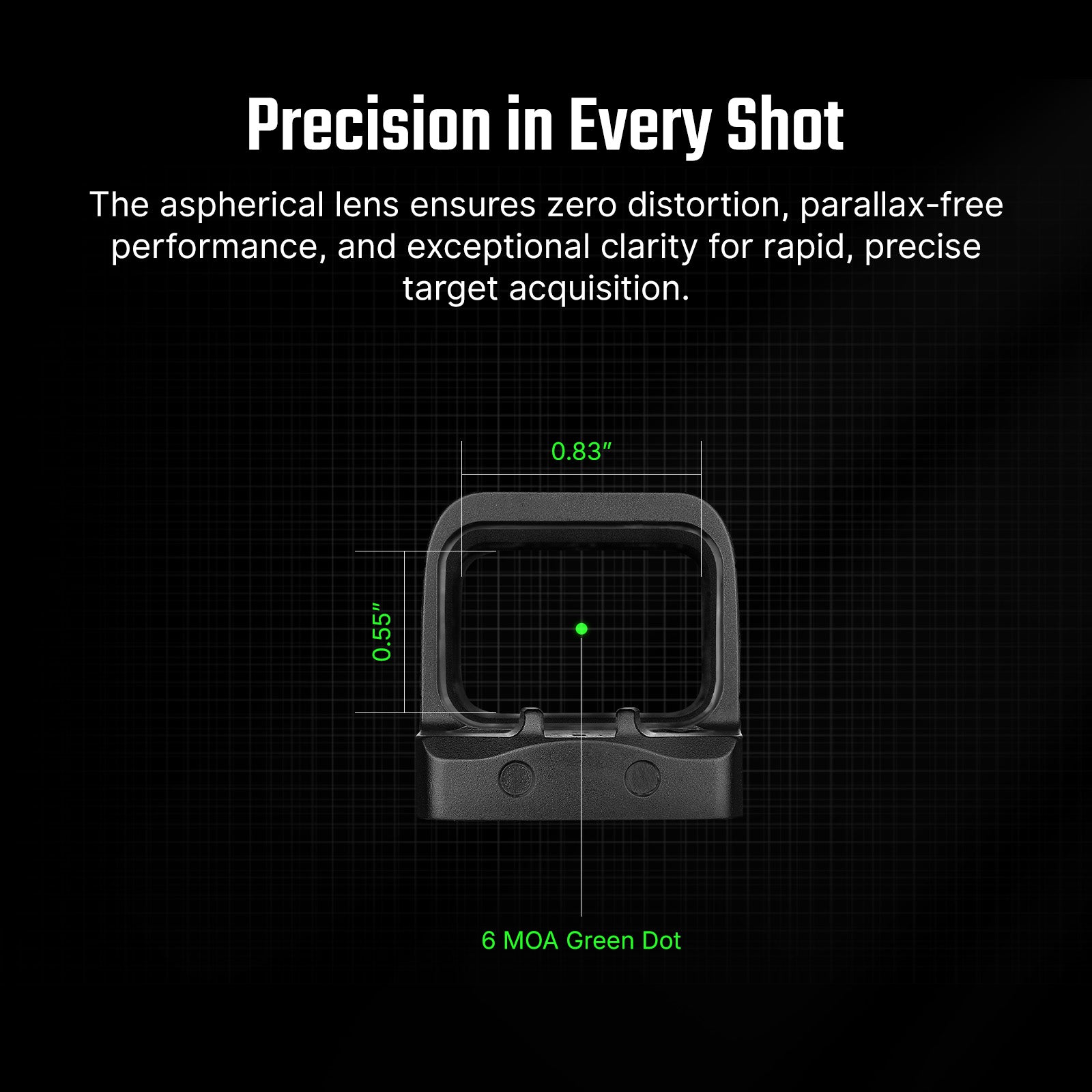 Osight SE 6 MOA Green Dot Enclosed Emitter Optic with RMSc Footprint
