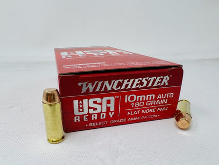 Winchester 10mm Auto RED10 USA Ready Full Metal Jacket Flat Nose FMJFN 180 Grain