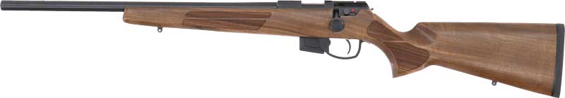 Anschutz 1761L D HB .17 HMR Left-Hand Rifle, 20" Blued Barrel, Walnut Classic Stock