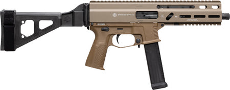Grand Power Stribog SP10A3 10mm 8" Barrel 20-Round Pistol w/Brace FDE
