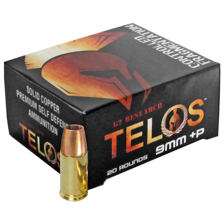 G2 Research 9mm Luger/Parabellum G00619 Telos Copper Fracturing Copper Hollow Point 92 Grain