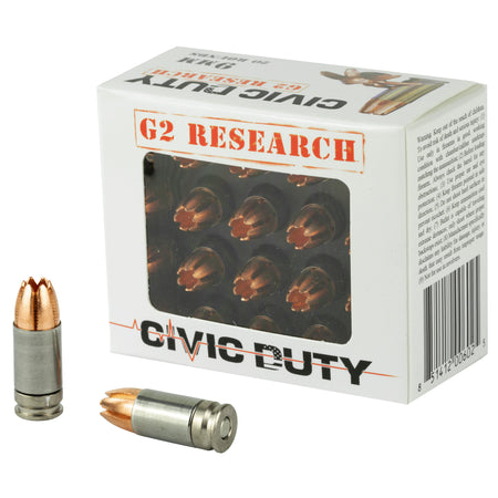 G2 Research 9mm Luger/Parabellum 6025 Civic Duty Copper Expansion Projectile 100 Grain