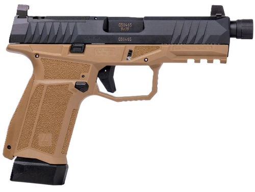 Arex Delta Gen2 Tactical M OR 9mm Luger Pistol, Threaded Barrel, 15 & 15+2 Mags, Black/FDE