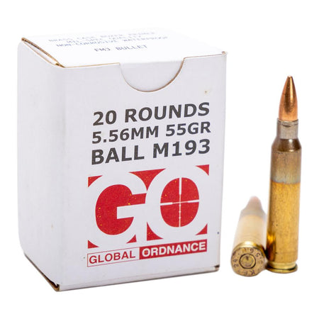 Global Ordnance 5.56x45mm NATO Rifle Ammo  Full Metal Jacket FMJ 55 grain 