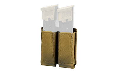 GBRS Group Collapsible Double Pistol Mag Pouch, MOLLE Compatible, Coyote Brown, GEAR-DPMP-BR-CB
