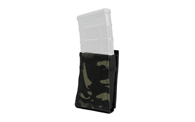 GBRS Group Single Rifle Mag Pouch MultiCam Black - Collapsible, MOLLE/Belt Compatible