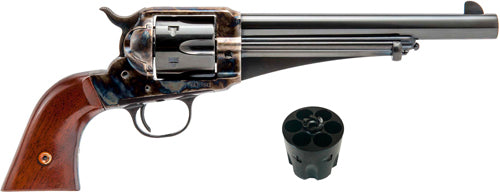 Cimarron 1875 Outlaw .45LC/.45ACP 2-Cylinder Revolver, 7.5" Color Case Hardened/Blued Finish, Wood Grip