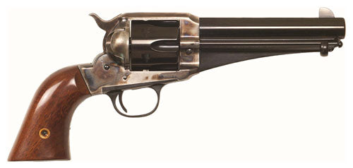Cimarron 1875 Outlaw 44-40 Win Revolver, 5.5" Color Case Hardened/Blued Finish, Walnut Grip