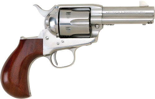 Cimarron Thunderer .45 Colt Revolver, 3.5" Barrel, Stainless Steel Finish, Walnut Birdshead Grip
