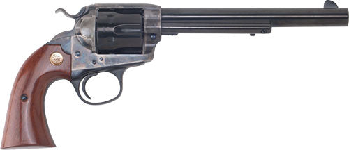 Cimarron SAA Bisley .45 Colt Single Action Revolver, 7.5" Barrel, Case Colored/Blued Finish, Walnut Grips